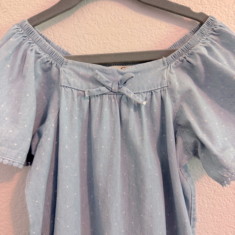 Jessica Simpson Blue Off-Shoulder Flutter Sleeve Sundress - Picture 3 of 9